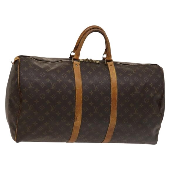 LOUIS VUITTON Monogram Keepall 55 Boston Bag LV Auth - Picture 1 of 16